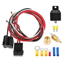 Electric Fan Relay Kit, 40 AMP Cooling Fan Relay Thermostat Kit Temperature