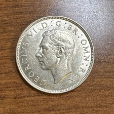 1939 Great Britain Silver 2 Shillings Florin King George VI AU+