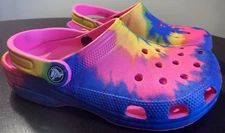 Crocs Shoes Womens 6 Mens 4 Tie-dye Classic Clog Multicolor Closed Hippy Rare