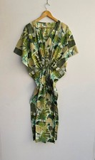 Indian Vintage 100 Cotton Long Beach Maxi Kaftan Dress One Size Caftan Kimono