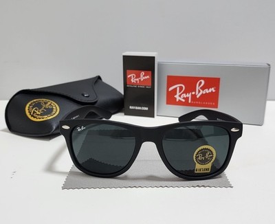 New Ray-Ban RB2140 Wayfarer Sunglasses Black Frame Glass Gray Lens 50-22 mm