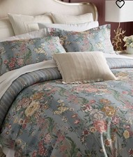 Ralph Lauren 100 Cotton Adalia Blue Floral Duvet Cover King 500 MSRP NWT