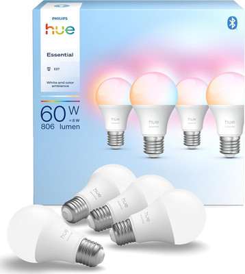 Philips Hue Essential Smart LED A60 Lampe, Weiß Und Farbiges LED Leuchtmittel, E