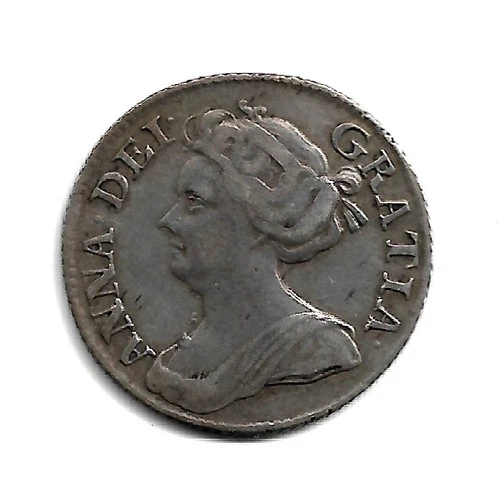 Great Britain - ANNE 6 SIX PENCE 1711 SILVER 2,9g - SHARP DETAILS.