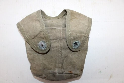 US Military WW2 USMC CROSS FLAP Canvas CANTEEN COVER Pouch Original JC37