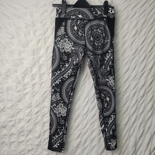 USA PRO Floral Black leggings UK 8 Full Length with Back Pocket.