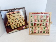 Learn the Alphabet Folding Educational Flip Toy Wood Vintage
