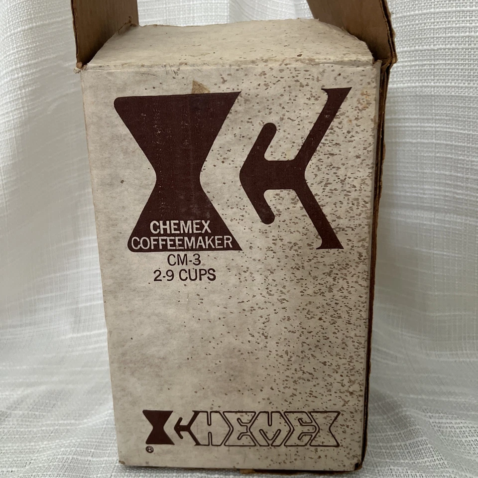 "Cafetera vintage Pyrex Chemex 9,5"" patente #2.411.340 1946 vidrio vertido" Foto 4 de 4
