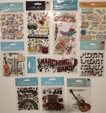 10 packs Jolee's Boutique Sticko K&CO 3D Scrapbooking Stickers MUSIC BAND