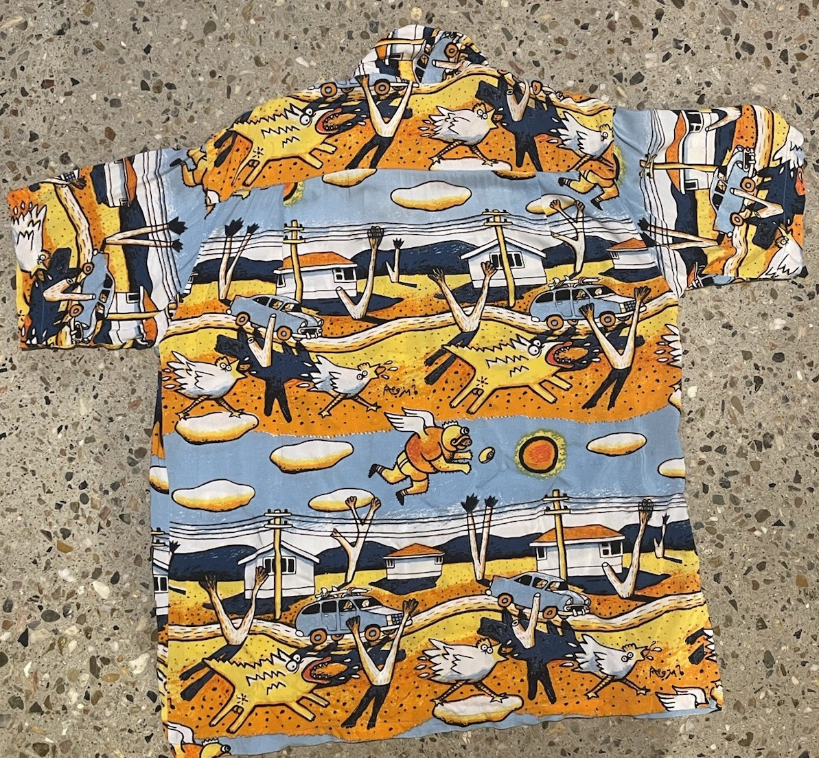 Mambo Loud Shirt Suburbia Mens M Vintage 90s Reg Mombassa Rare Button up image 3