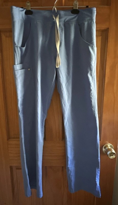 Figs Pants Womens Medium Blue Cargo High Waisted Stretch Kade T21004