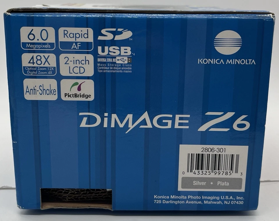 Konica Minolta DiMAGE Z6 6.0MP Digital Camera w/ Box & Accessories CIB - READ - Image 3 of 4