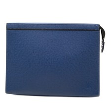 Louis Vuitton Taiga Pochette Voyage MM Pre-Loved Clutch Bag Blue