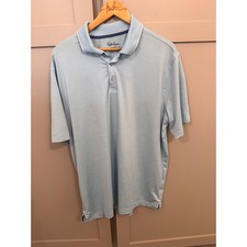 Walter Hagen Mens Performance 11 Polo Shirt Athletic Fit Light Blue Large
