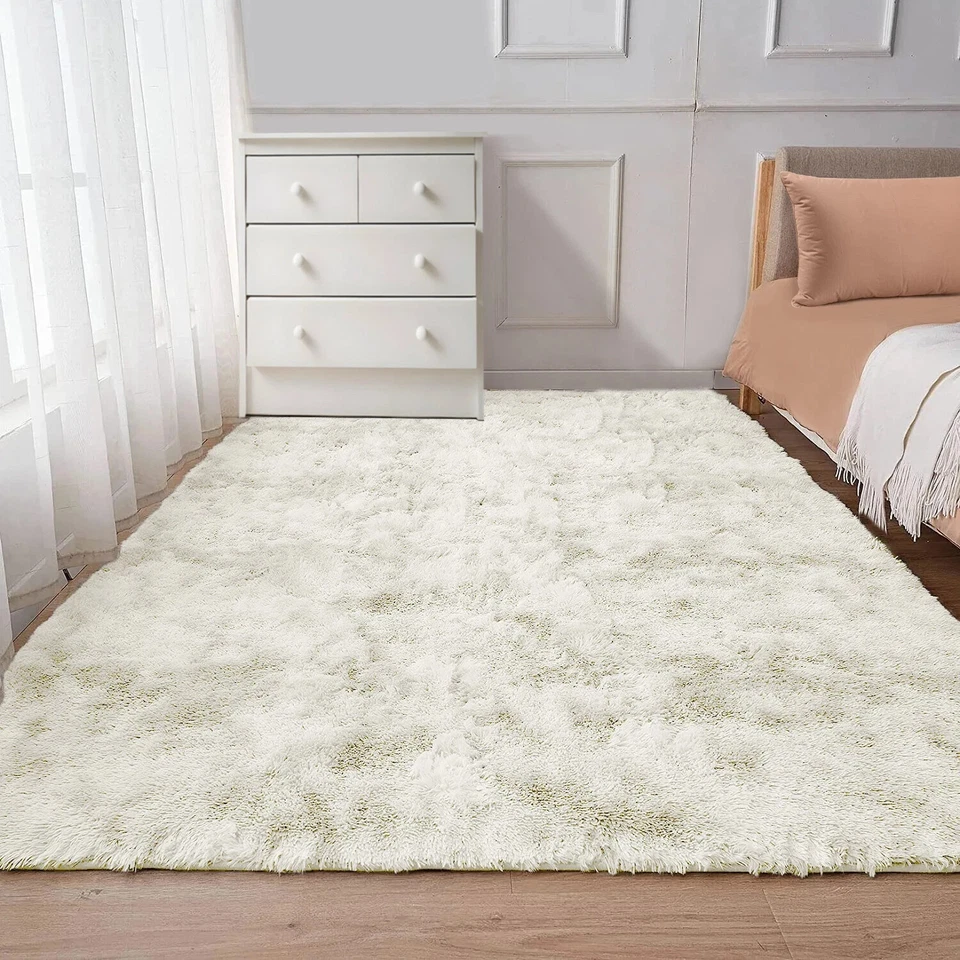 Shaggy Fluffy Area Rug Anti Skid Living Room Bedroom Carpet Ultra Soft Floor Mat - Image 2 of 4