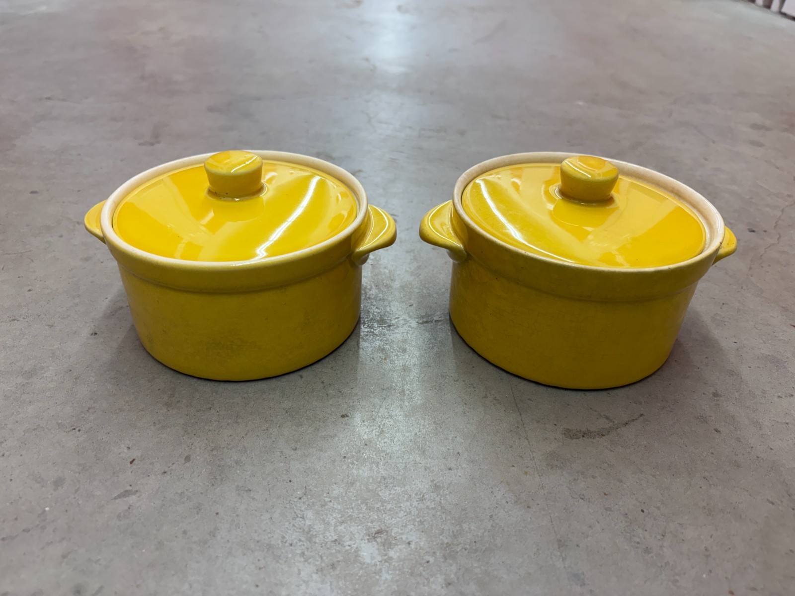 Villeroy & Boch Yellow Covered Casserole Dishes Set of 2 Made Luxembourg
