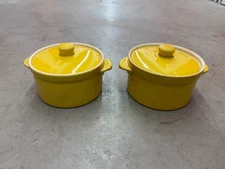 Villeroy & Boch Yellow Covered Casserole Dishes Set of 2 Made Luxembourg