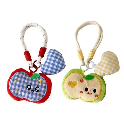 Plush Fruit Keychain Storage Pouch For Daily Essential Coin Makeup Items