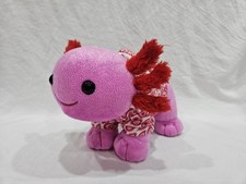 Build-A-Bear Pink Valentine Axolotl Plush 18 w/ Heart Hoodie Red Sparkle Gills