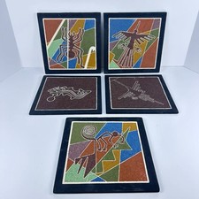 The Nasca Geoglyphs Peruvian Mixed Media Colored Sand Art On Tiles Peru Ceques 