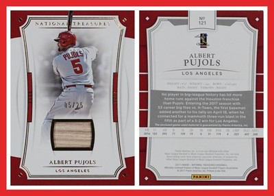 2017 National Treasures Albert Pujols Gold Bat Relic 05/25 Jersey # Match Angels