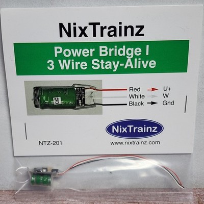 NIX Trainz NTZ-201 Power Bridge One 3 Wire Stay Alive System for Model Railroads