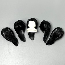 Playmobil Lot of 5 Wigs Black Long Wavy Hair Body Parts Female Adult Figure NEW
