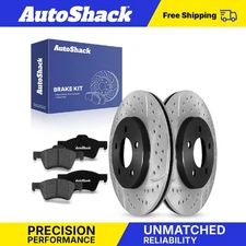 Front Drilled Slotted Brake Rotors Premium Ceramic Pads for Ford Escape V6