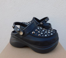 CROCS BLACK BAE STUDDED CLOG 2 1/2" PLATFORM SHOES, WOMEN US 4/ EUR 33-34 NWT