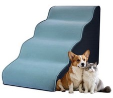 Dog Stairs for Small 4 Step 19.7 High Non Slip Pet Steps for Bed Couch Green