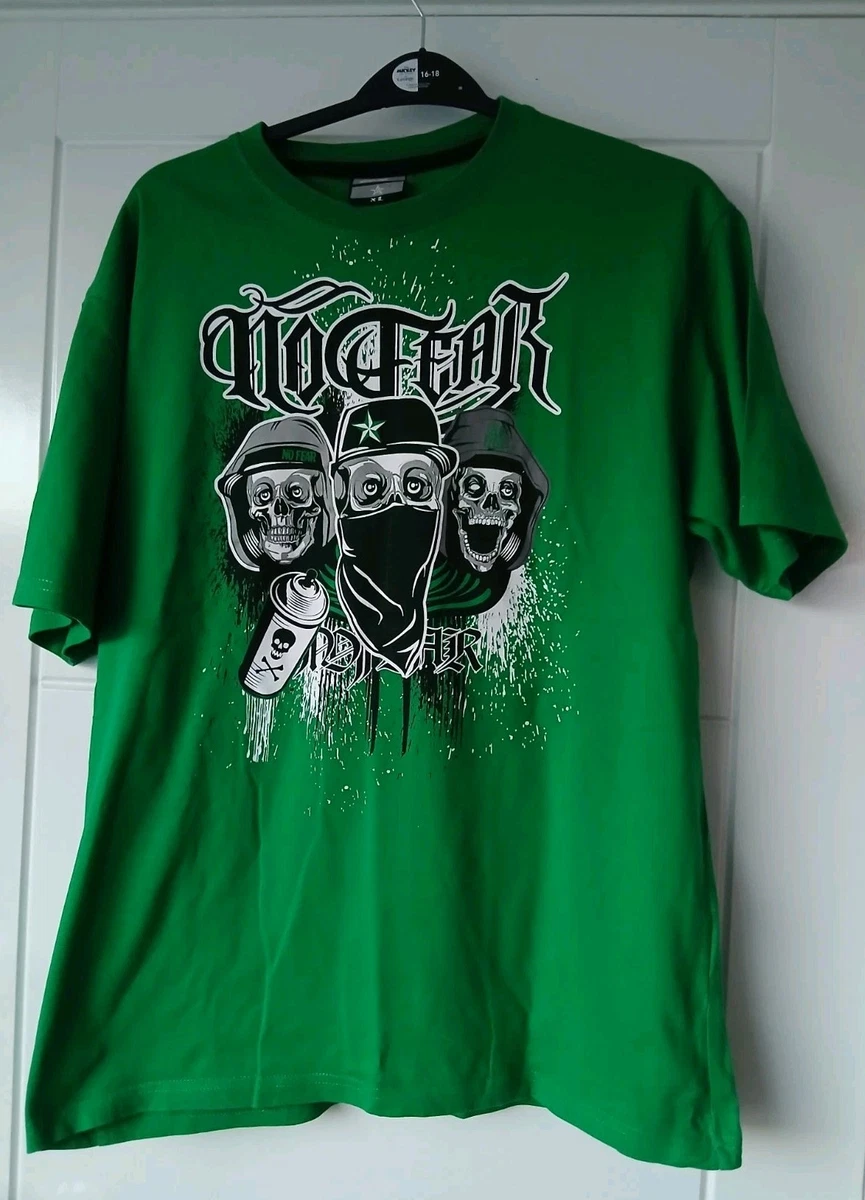 T-shirt Vintage No Fear Skull Drip - Noir - Taille S - Y2K