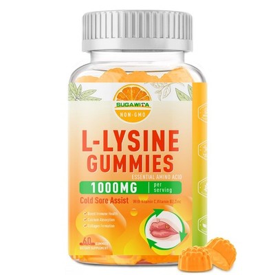 L-Lysine Gummies 1000 mg, Cold Sore Supplement with Immune Support for Lips  ...