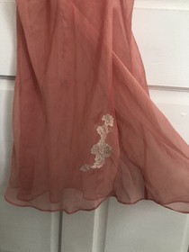 Vintage Valerie Stevens Sheer Lingerie Slip Lace Babydoll Medium VTG