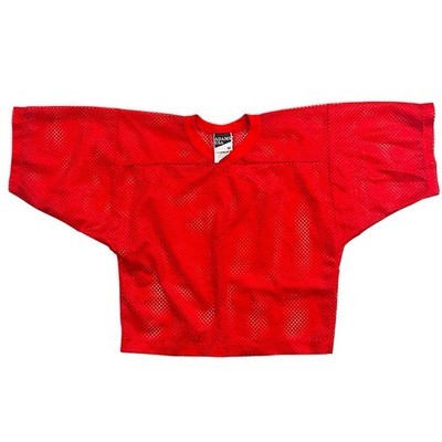 Cropped Red Blank Mesh Practice Football Jersey Youth Medium