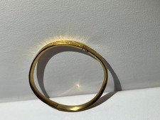 Antique 10K Gold Filled Etched Hinged Baby Bracelet 1 5/8" Snap Lock Nice