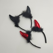 Halloween 2Pcs Gothic Angel Devil Headpiece Horns For Women Cosplay Party