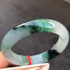 Certified Natural Grade AAA Ice Green Burmese Jade jadeite bracelet bangle 58MM