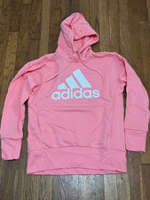 Adidas Womens Badge of Sport Hoodie FM1046 Pink White sz S Small NWT 60