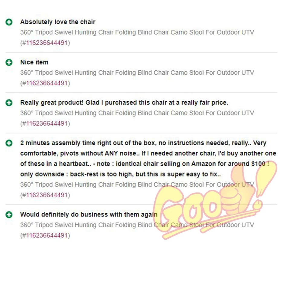 360° Tripod Swivel Hunting Chair Folding Blind Chair Camo Stool For Outdoor UTV - Image 2 of 4