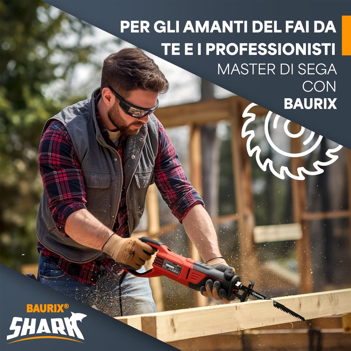 Lame Per Seghetto BAURIX SHARK 5 Pezzi - 240mm, 5 TPI, Per Legno Grezzo, Umido E Da Ardere