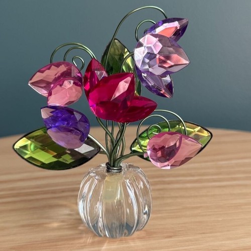 6 Portatarjetas Ganz Crystal Creations Acrílico Atrapasol Lugar Floral Mariposa - Imagen 7 de 10