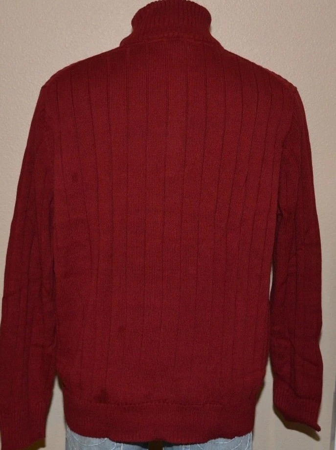 Covington Burgundy Red Soft Cotton Pullover 1/4 Zip Sweater Men's XXL NWOT $50 - Image 3 of 4