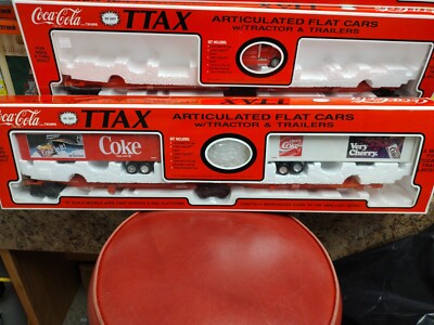 Coca-Cola トレーラー O Scale TTAX Articulated Flat Cars W/Tractor And Trailer Coca-cola