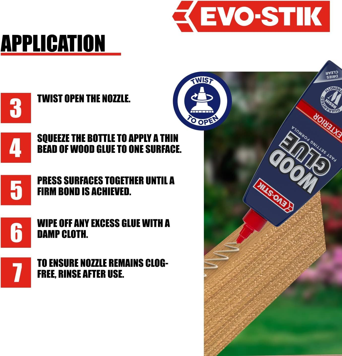 EVOSTIK Exterior Wood Glue D3, Weatherproof, Extra Strong, Fast