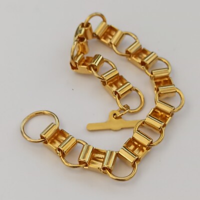 値引【VINTAGE)   Modern Bracelet Vintage Gold Tone Link Bracelet Modern Bold 90s Fashion Classic