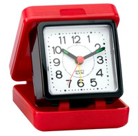 Impecca Folding Travel Alarm Clock Built-in Case & Stand Battery Power Ascending Impecca Folding Travel Alarm Clock Built-in Case & Stand Battery Power Ascending