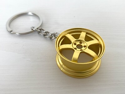 JDM Euro Style Auto Rad TE37 Schlüsselanhänger Keychain Accessoire Geschenk in Gold!!