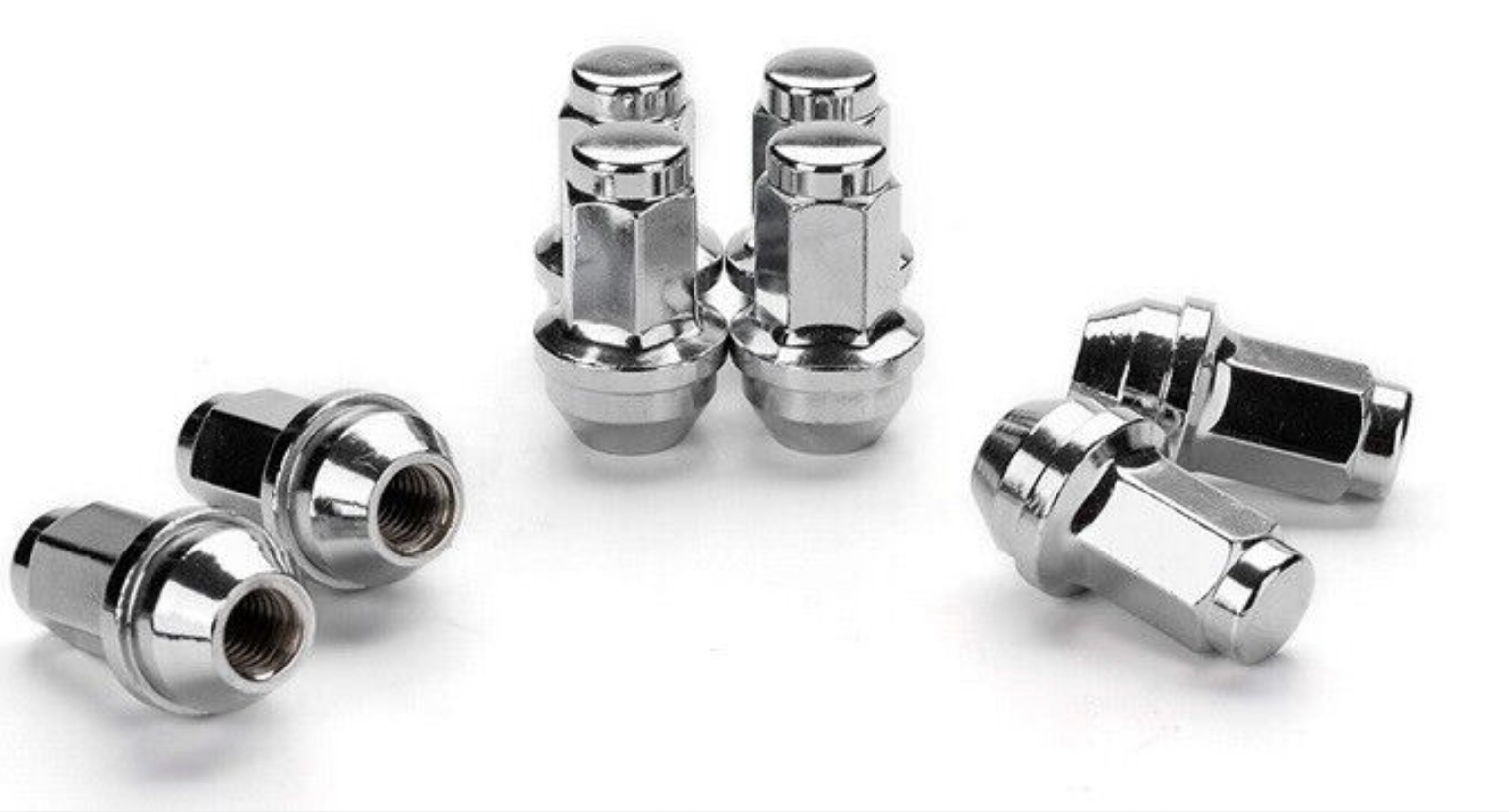 Fits Ford F150 20152024 OEM Replacement Solid Chrome Lug Nuts 14x1.5