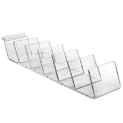 PROLINEMAX 20'' x 4'' Slatwall Lucite Clear Acrylic 6 Way Clutch Bag Display Fixture