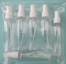 6-Pack 100ml,3.5oz Travel Spray Bottle Plastic Transparent Perfume Empty Atomize